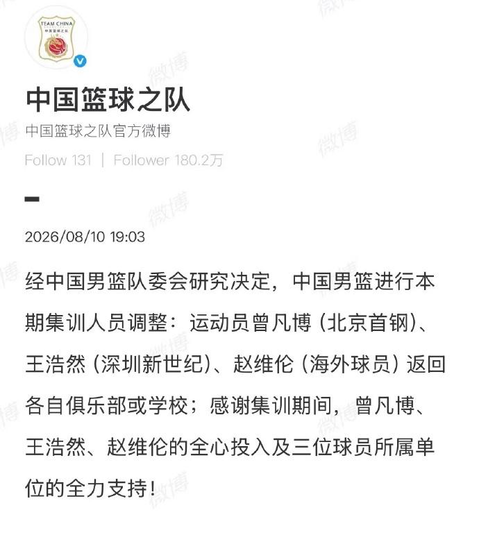赵维伦又走了。今晚宣布的三名离开男篮集训队的球员，赵维伦让人最为感慨。从