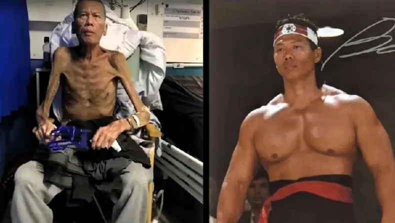 谁能想到，这个肌肉发达的猛男，如今竟已瘦成了皮包骨，简直是判若两人！那么多的肌肉