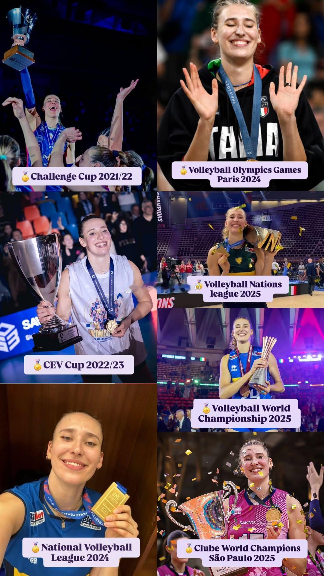 22岁的安娃拥有了7个冠军🏆2025年女排世俱杯女排