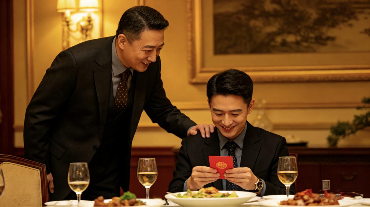 项目庆功宴，酒过三巡，大领导开始发红包。轮到小王，领导拍着他肩膀：“这项目多亏