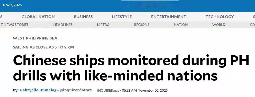 美菲新澳四国南海军演，我们海军同志应邀(硬要)参与围观。他们演习4条船，我们去