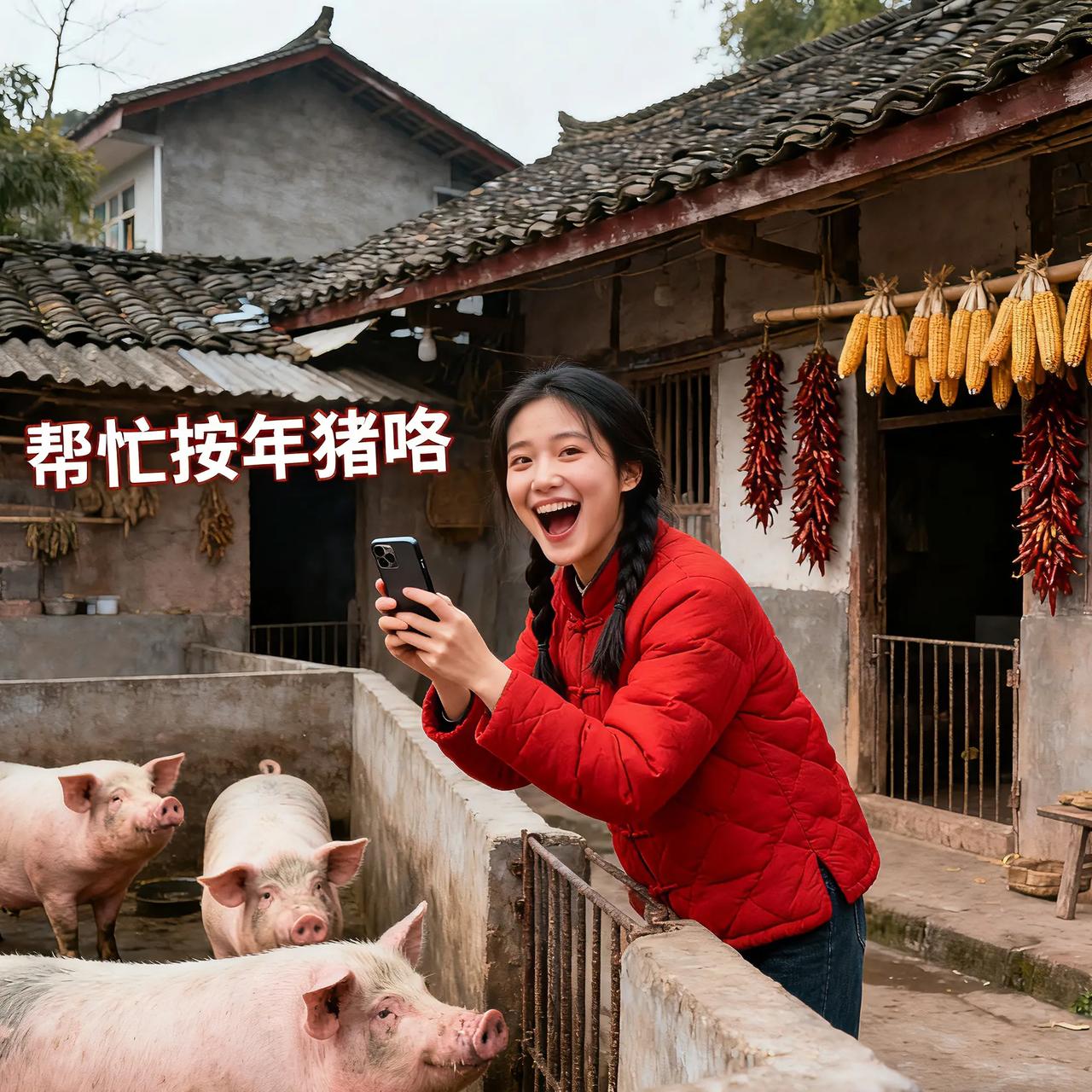 重庆妹子呆呆喊人按年猪，竟引来上万人在线围观！重庆网友呆呆发视频喊人帮忙按