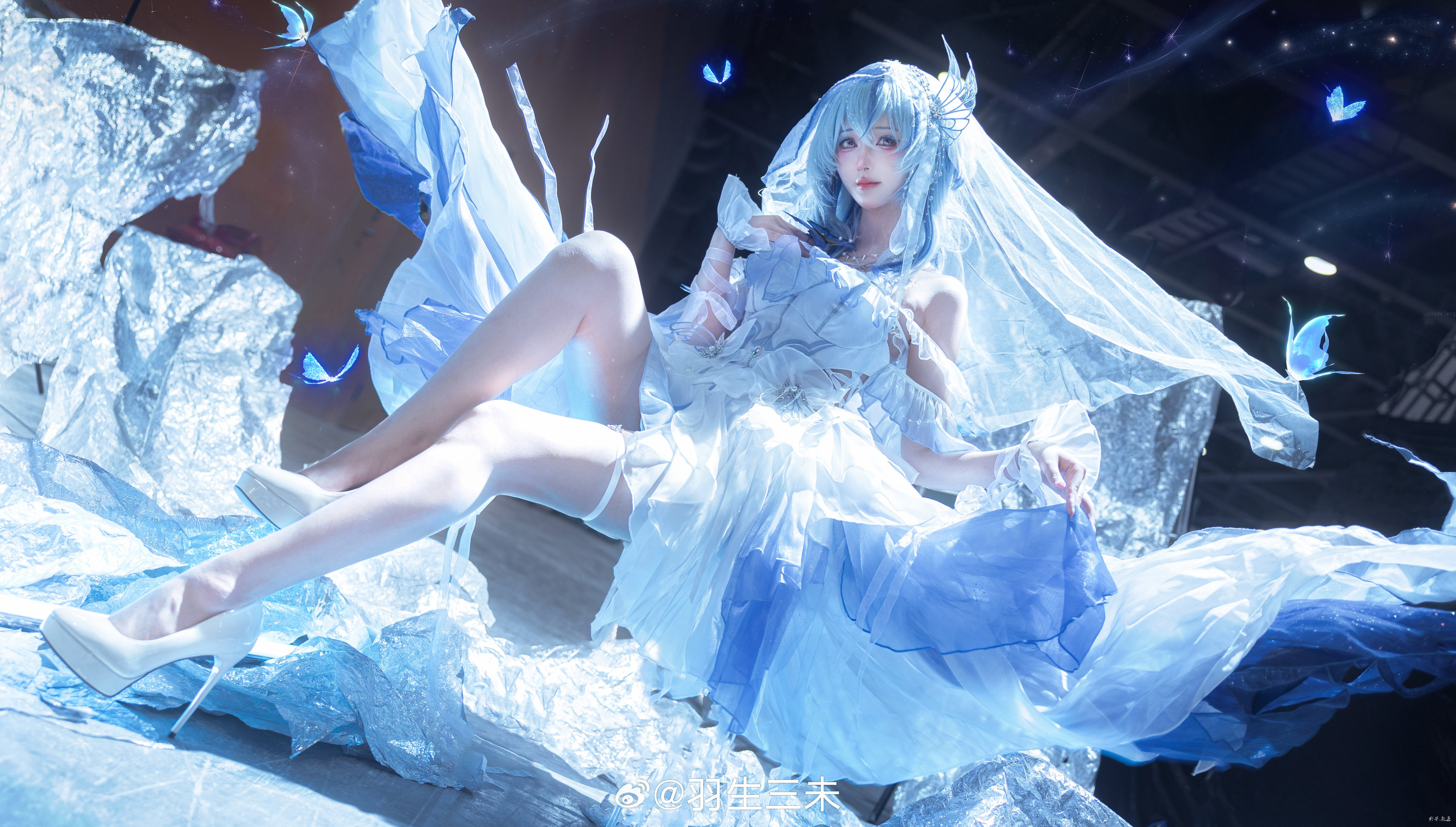 鸣潮萤火虫漫展羽生三未cosplay守岸人花嫁🌸感谢教主大大的美拍[求关注