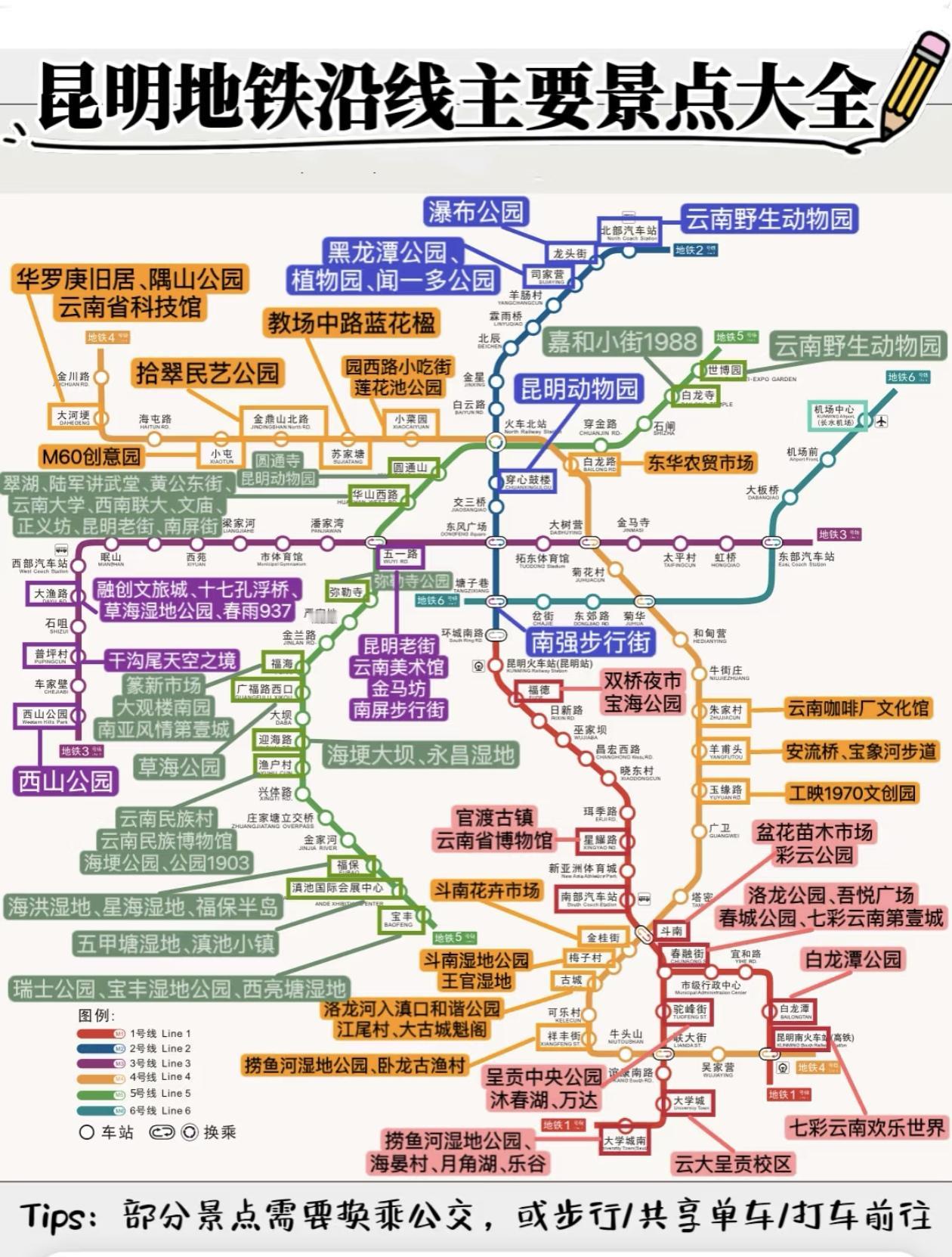 昆明地铁沿线～热门景点大全！