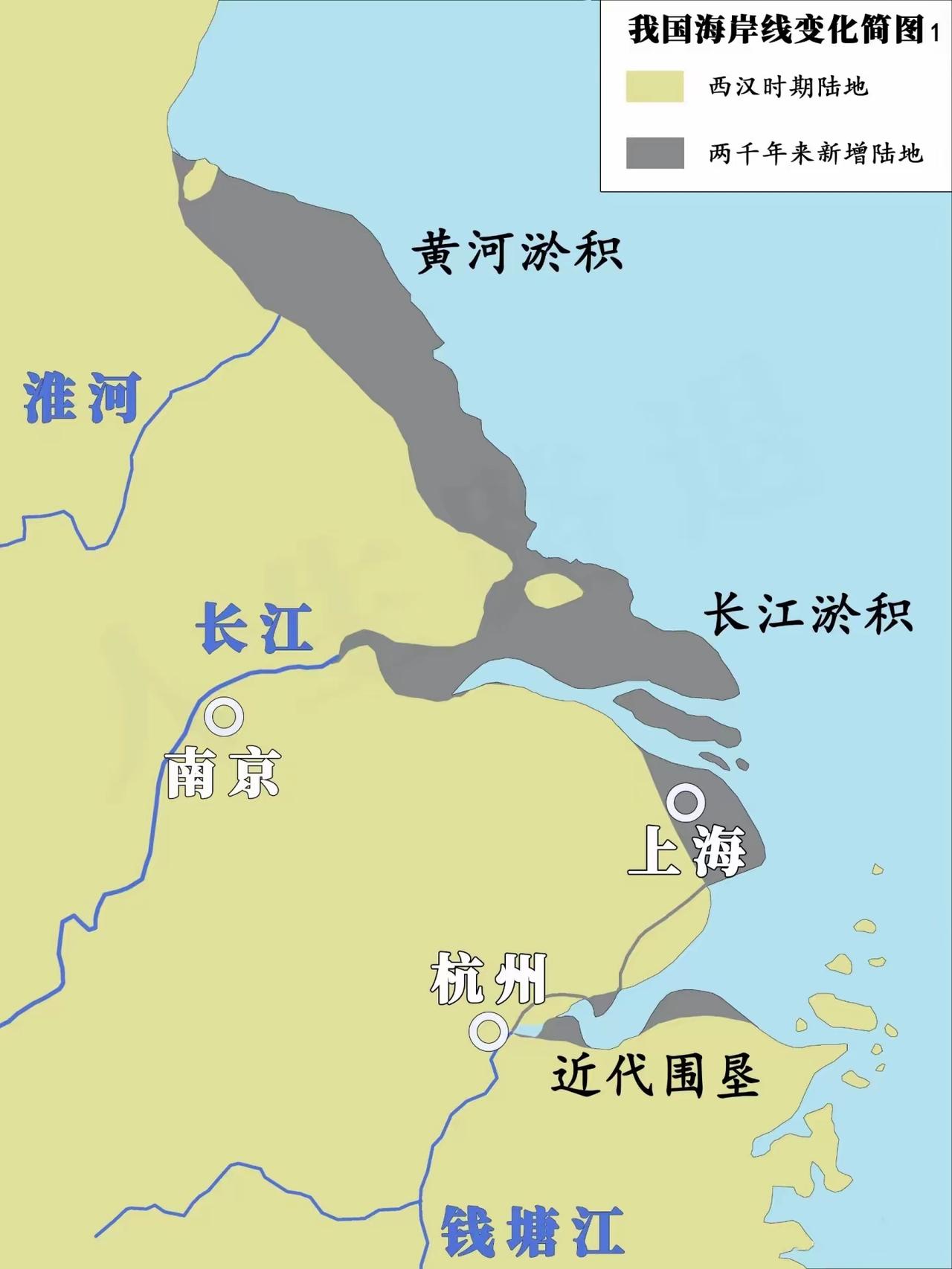 论造陆能力，黄河>长江>珠江。黄河年均输沙量历史约16亿吨，现代约3–5亿吨，
