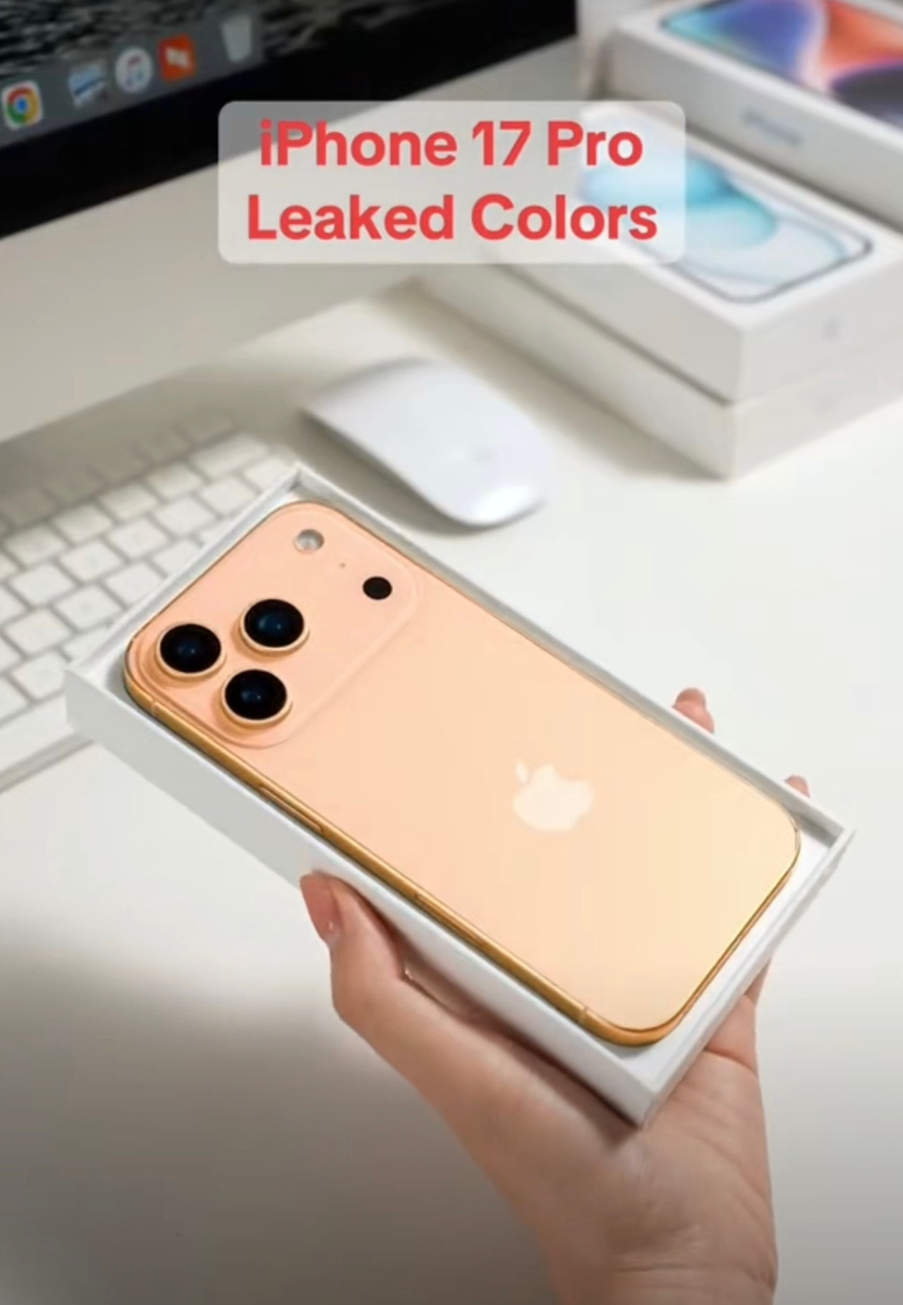 iPhone17Pro橙色机模曝光这配色看起来确实还可以，而且真果粉也很吃颜值这