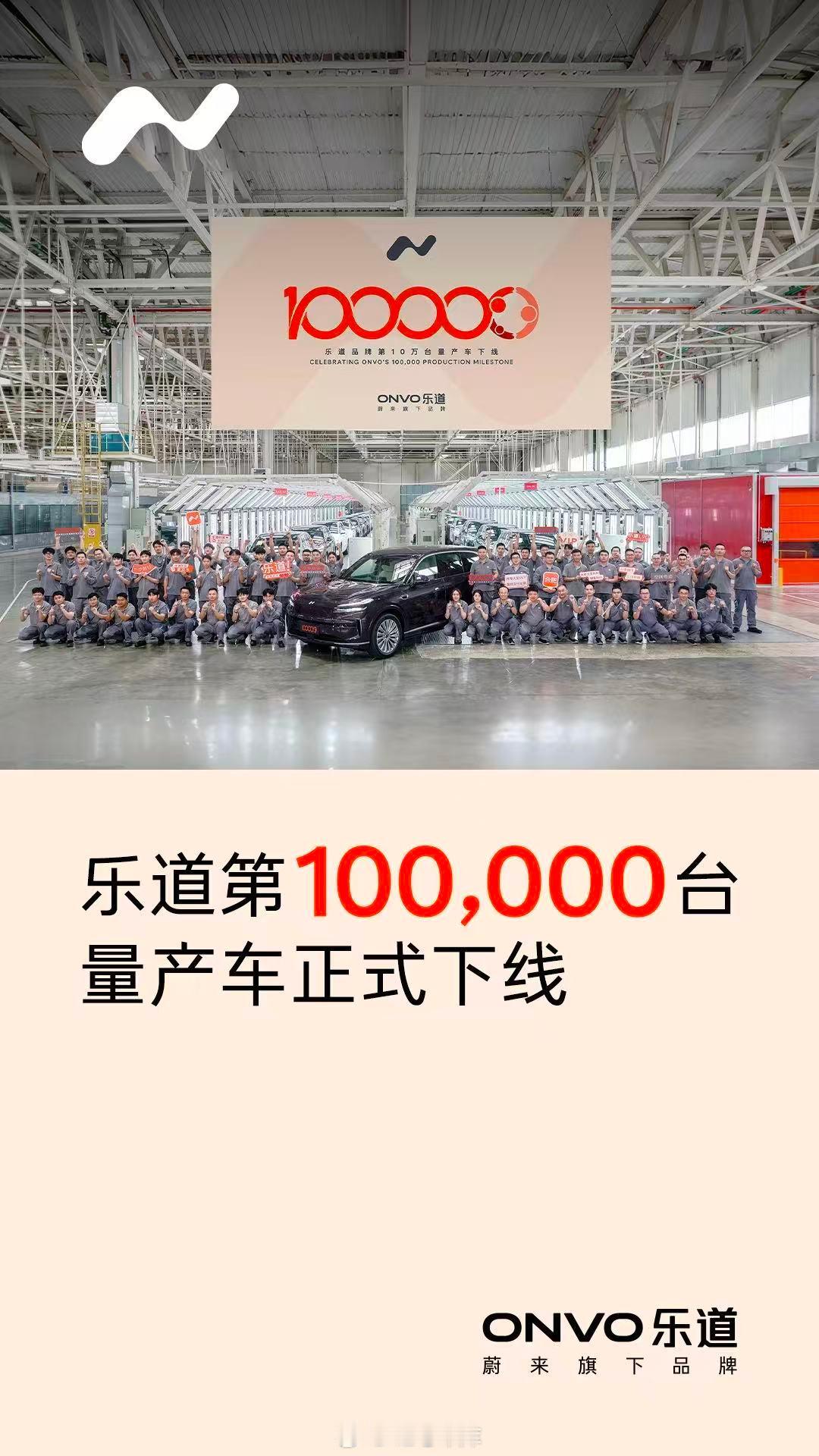 乐道真快，第10万台量产车已经下线了，距离第1万台过去还不到一年！L60