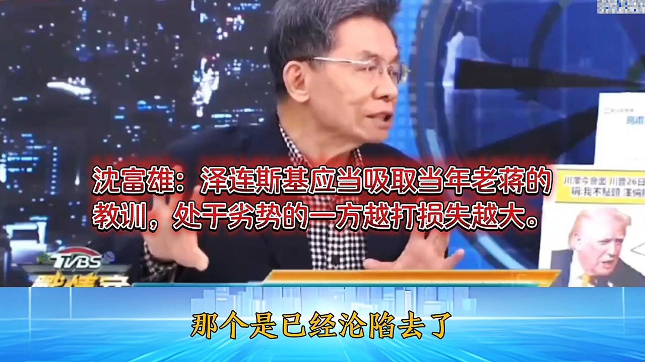 沈富雄：泽连斯基需警惕历史教训，劣势一方越打损失越大