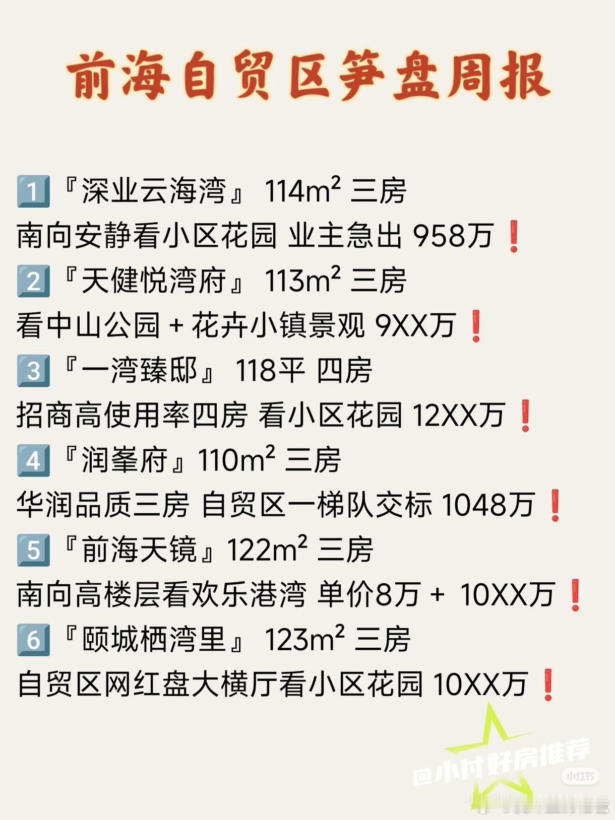 海纳公馆和润府一期89平都已经8XX了。前海自贸区110-120平3房2卫，降到