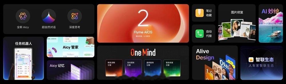 FlymeAIOS2本次更新，包括全新OneMind带来持久流畅的系统