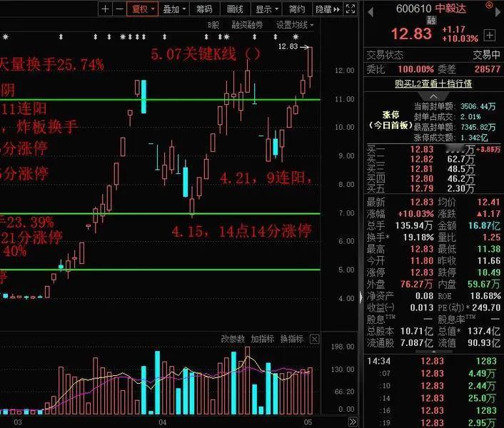 收盘了，中毅达涨停新高，带动化工涨价概念股一波直线拉升，红宝丽，红墙股份，先达股