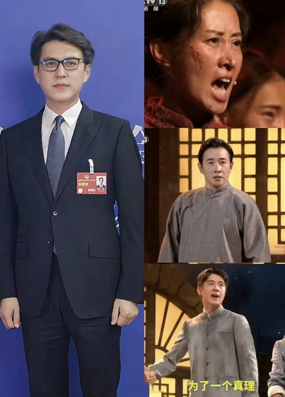 昨晚九三文艺晚会，中国煤矿文工团演员集体炸场，靳东作为团长，台下笑得眼睛都眯成缝