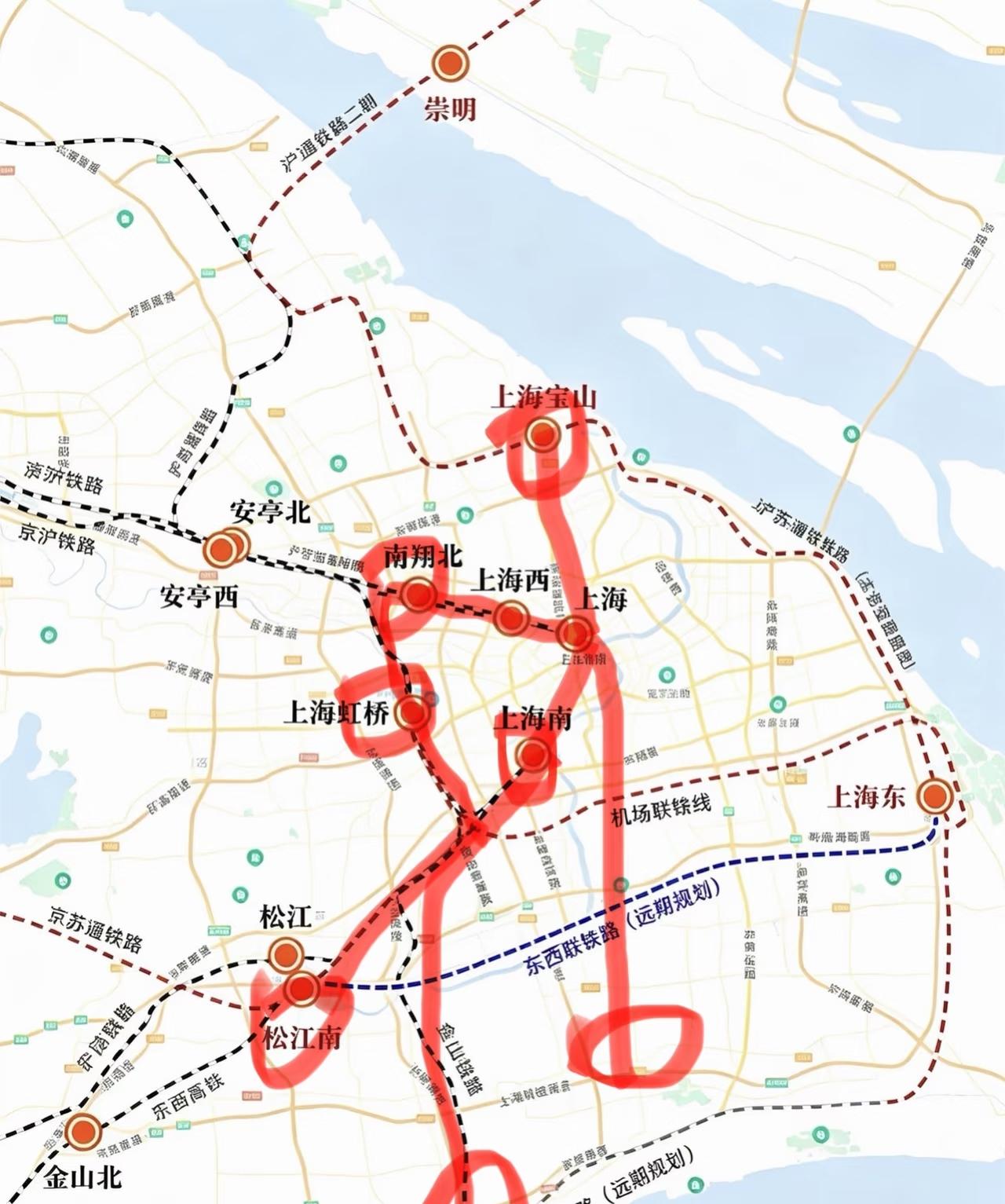 上海站要是把上海-上海南打通，实现南北贯通就好了，虽说可能性不大，但这想象超