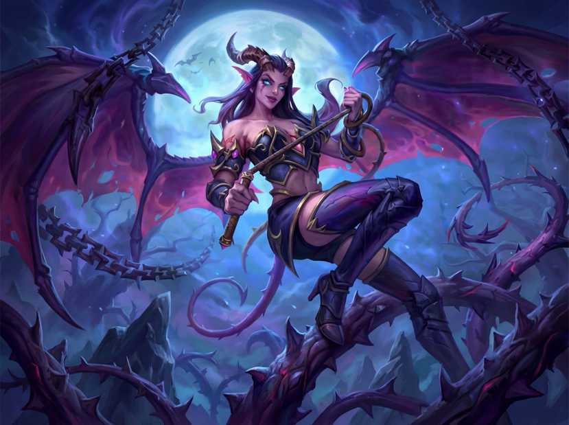 炉石传说魅魔来了！“娜玛拉小姐”！术士终于有好看的女皮了！