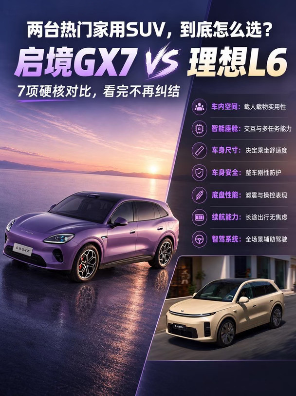 7大维度硬核对比｜启境GX7、理想L6真实差异
