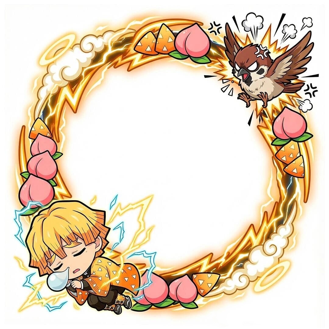 动漫次元新星计划鬼灭之刃可爱的鬼灭之刃头像框，含善逸、弥豆子、炭治郎、杏寿郎、