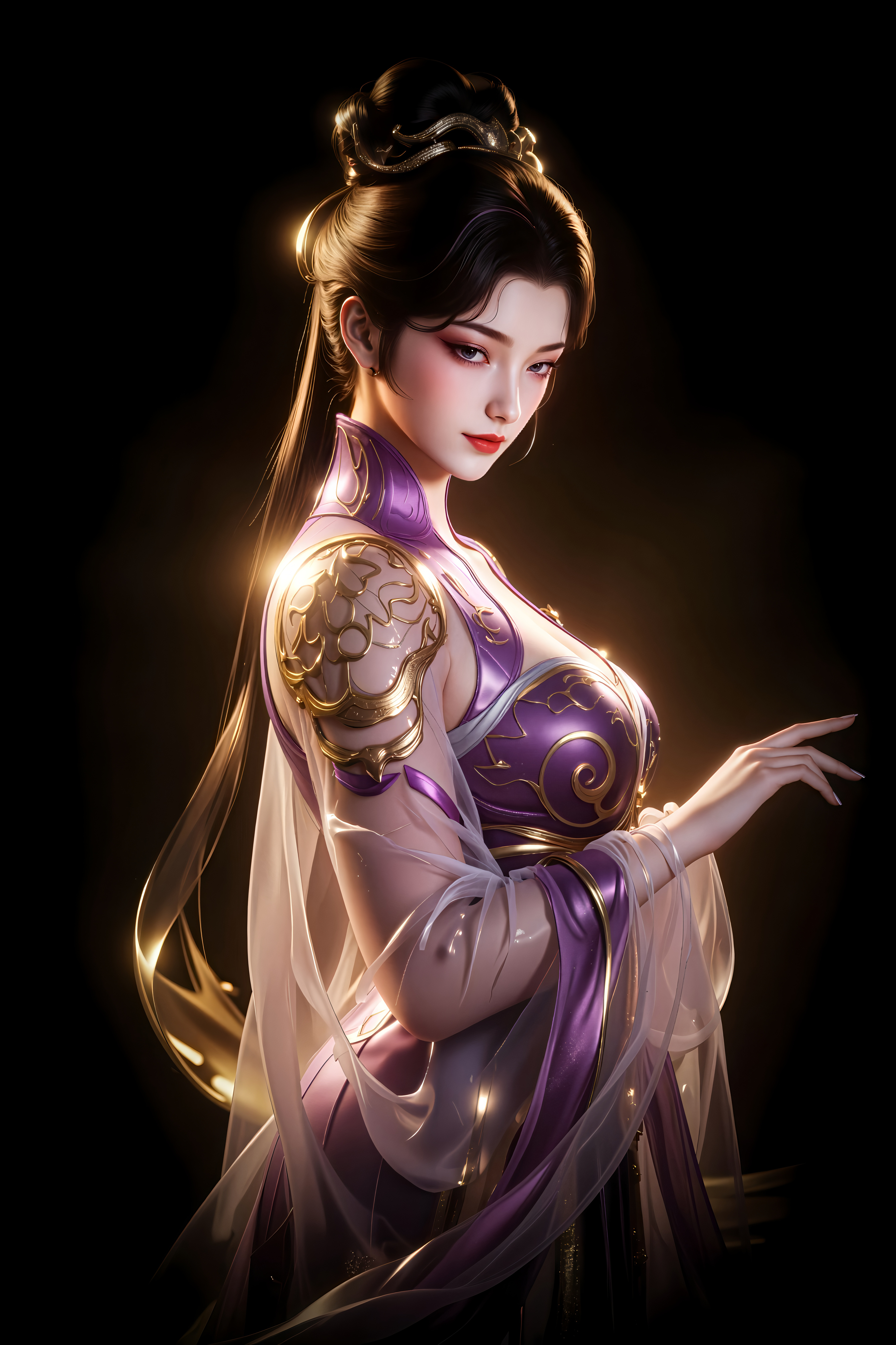 国漫女神付磬允美图壁纸：作为天魔教青楼堂主和青楼听雨阁的经营者，多次协助主角秦牧