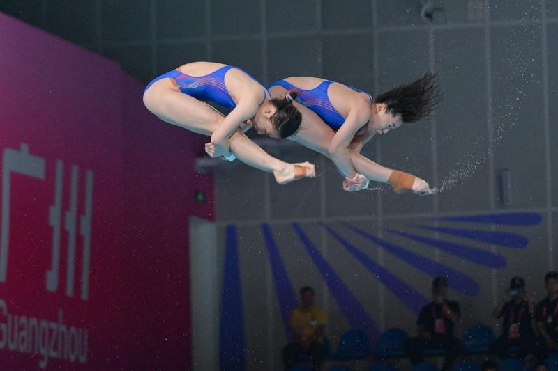 11月4日，第十五届全运会跳水女子个人全能决赛在广东省奥体中心游泳跳水馆举行，广