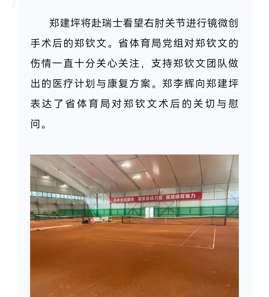 湖北网球全运会20年不见金牌，奥运冠军郑李辉代表湖北队慰问郑钦文父亲。根据湖北