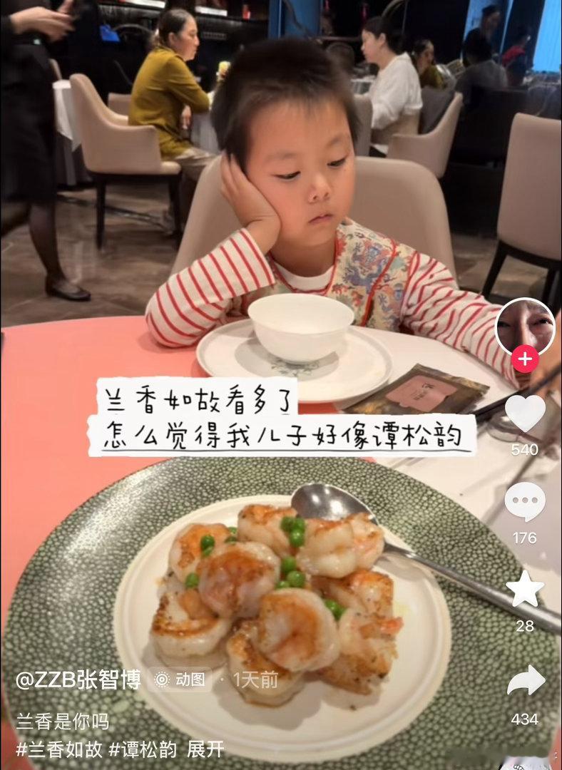 网红奶爸儿子撞脸谭松韵很多网友看完照片直呼太神奇，素人小朋友居然撞脸谭松韵。​