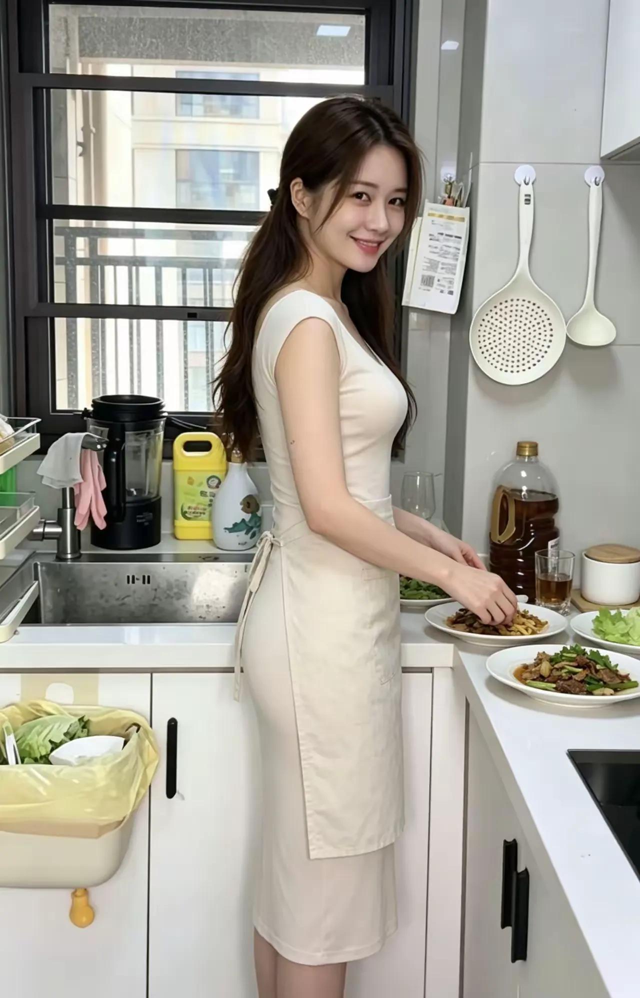 迷人的笑餐桌上热气腾腾的菜肴，是她用耐心与爱心烹制的礼物，每一口都是家的味道，