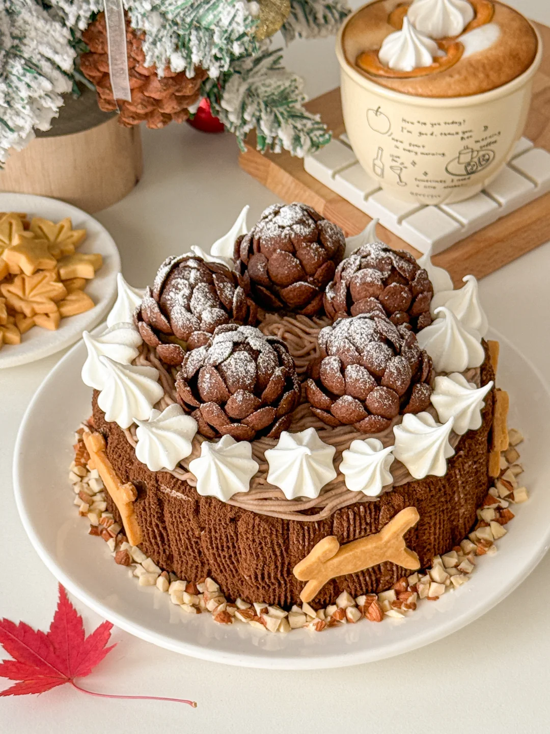 宅家做✨焦糖坚果栗子蛋糕🐿️四重口感巨香浓