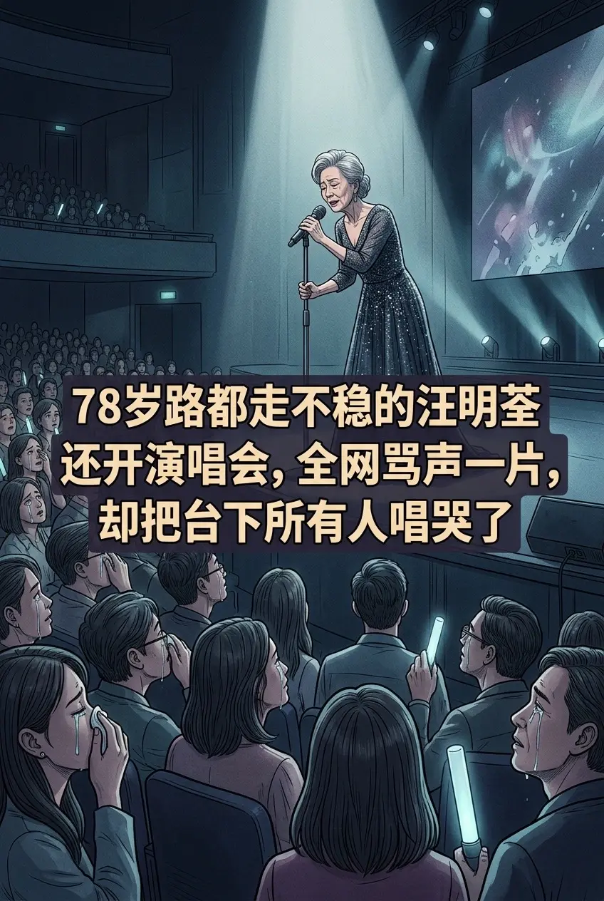 78岁路都走不稳还开演唱会，全网骂声一片。，却把台下所有人唱哭了