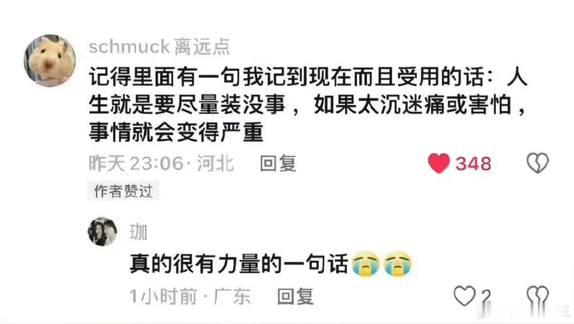 “人生就是要尽量装没事”