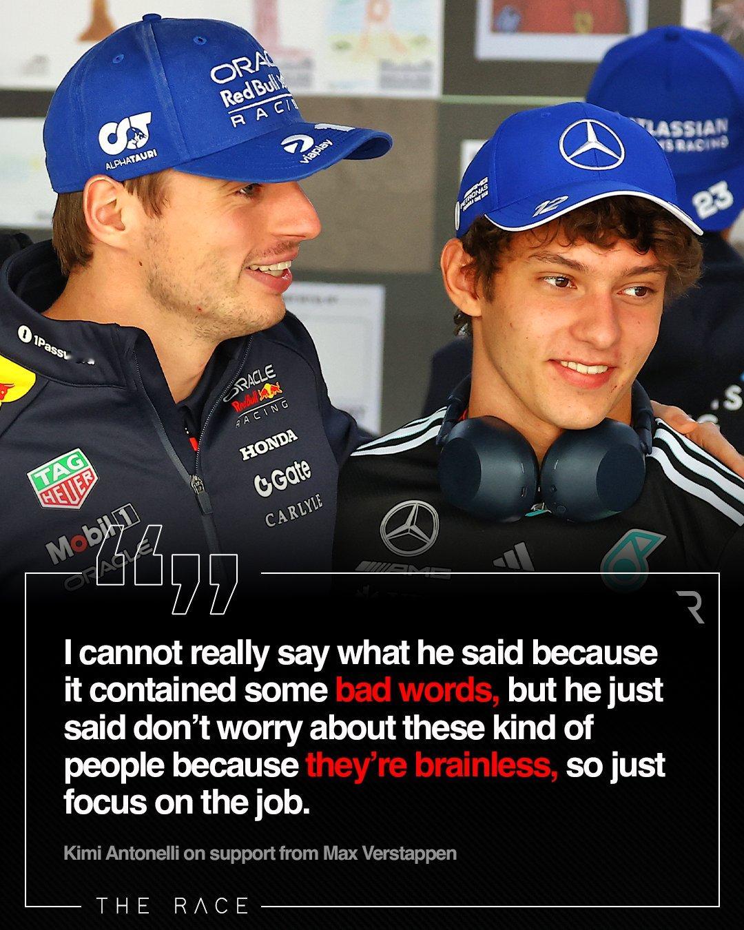 f1🎙️安东内利回应被网暴一事：👇“赛后看到那些评论真的很难受，因为我绝不