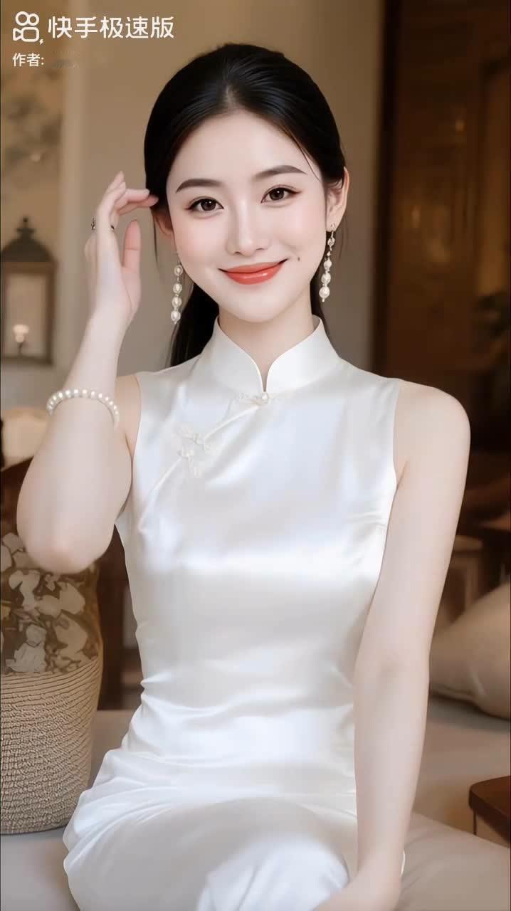 优雅旗袍，甜美笑容，复古风韵，尽显东方魅力