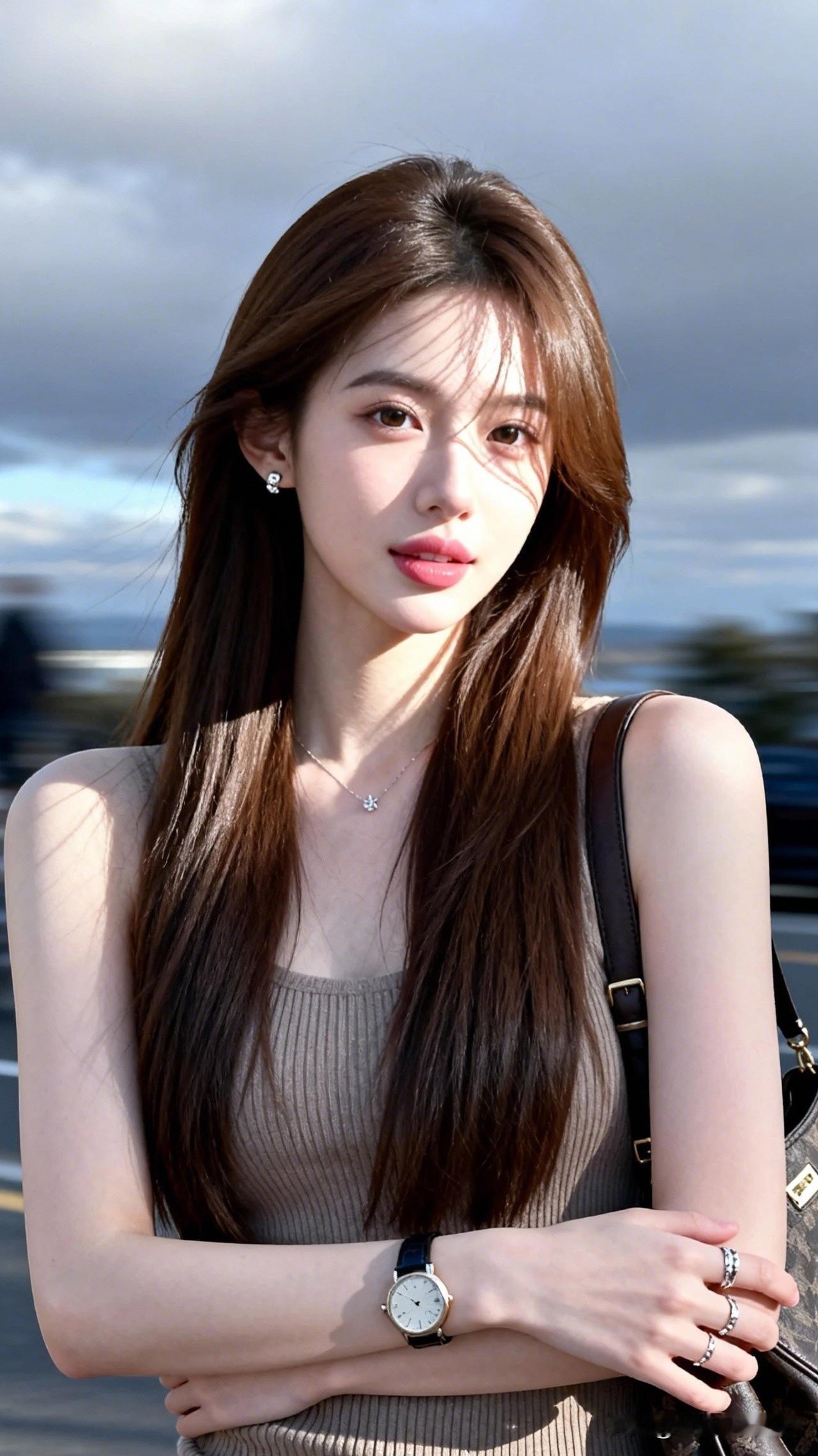 笑靥如花间，美人似画中。高级感穿搭，温柔风穿搭。温柔甜美的女孩，阳光下的海边，