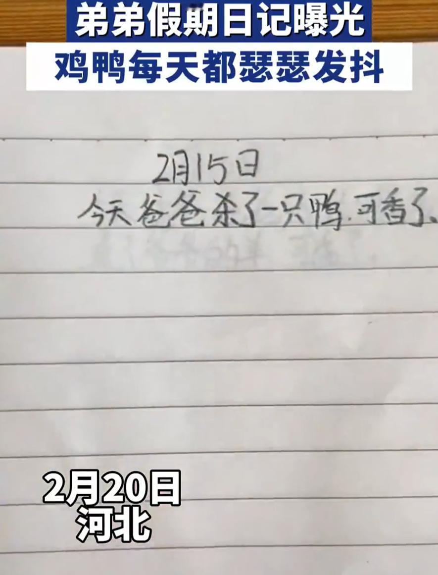 笑不活了！河北，男子回家过年，偶然在桌面上看到弟弟的假期日记，开始还好奇刚上小学