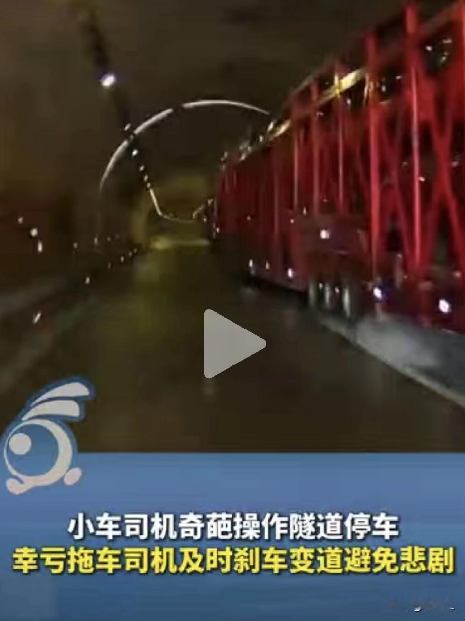 刚进隧道口一脚急刹，白车停了，后车“冒烟”了！交警：扣9分罚200！网友：大车司