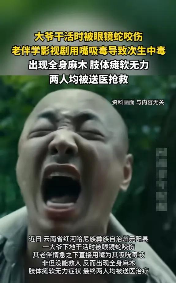 “悲剧还是发生了！”6月29日报道，云南，一大爷务农时，被眼镜蛇咬伤，他老伴在情