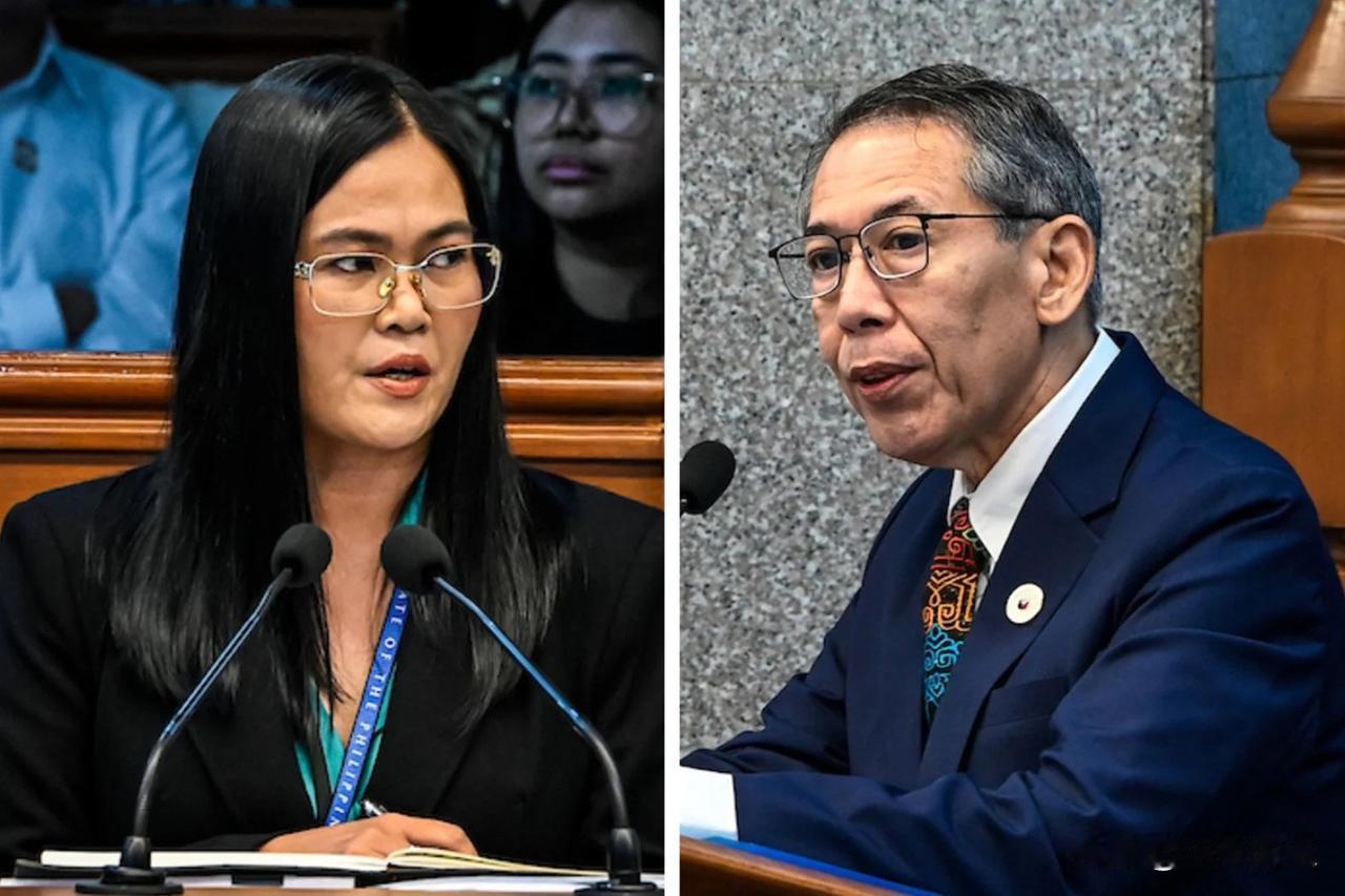 周三，菲律宾众议院检控官切尔·迪奥克诺与副总统莎拉·杜特尔特的首席辩护律师希拉·
