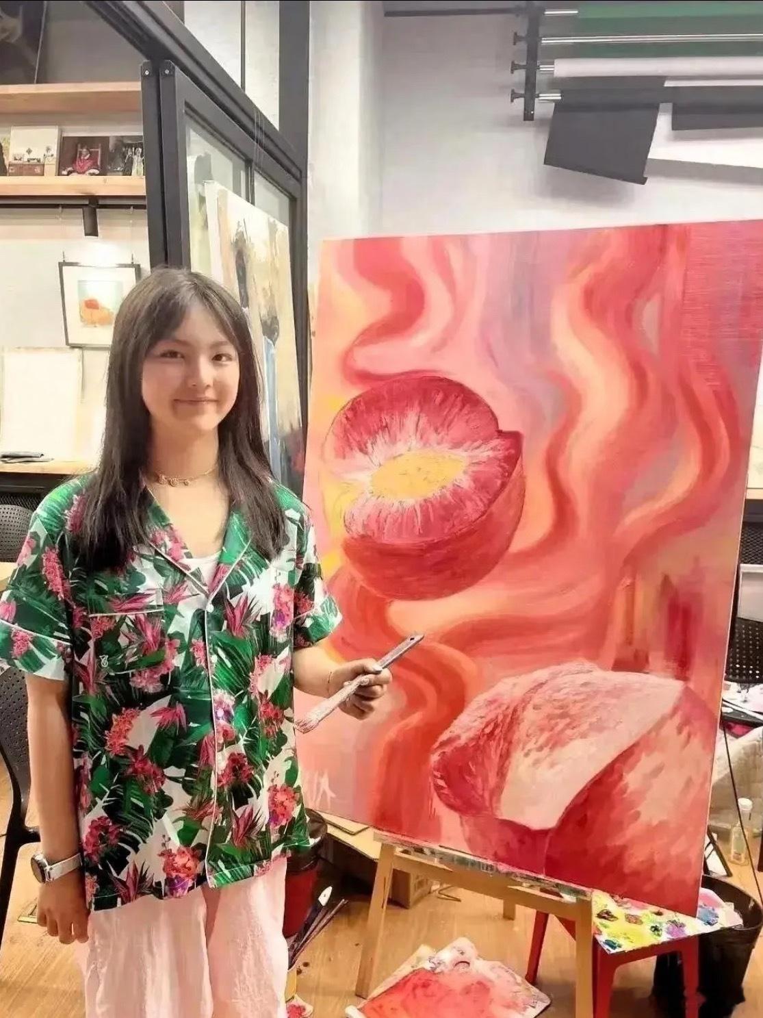 王诗龄爷爷师从吴冠中翻了翻王诗龄的其他画作🖼️看得出来画画功底不错，这次得奖?