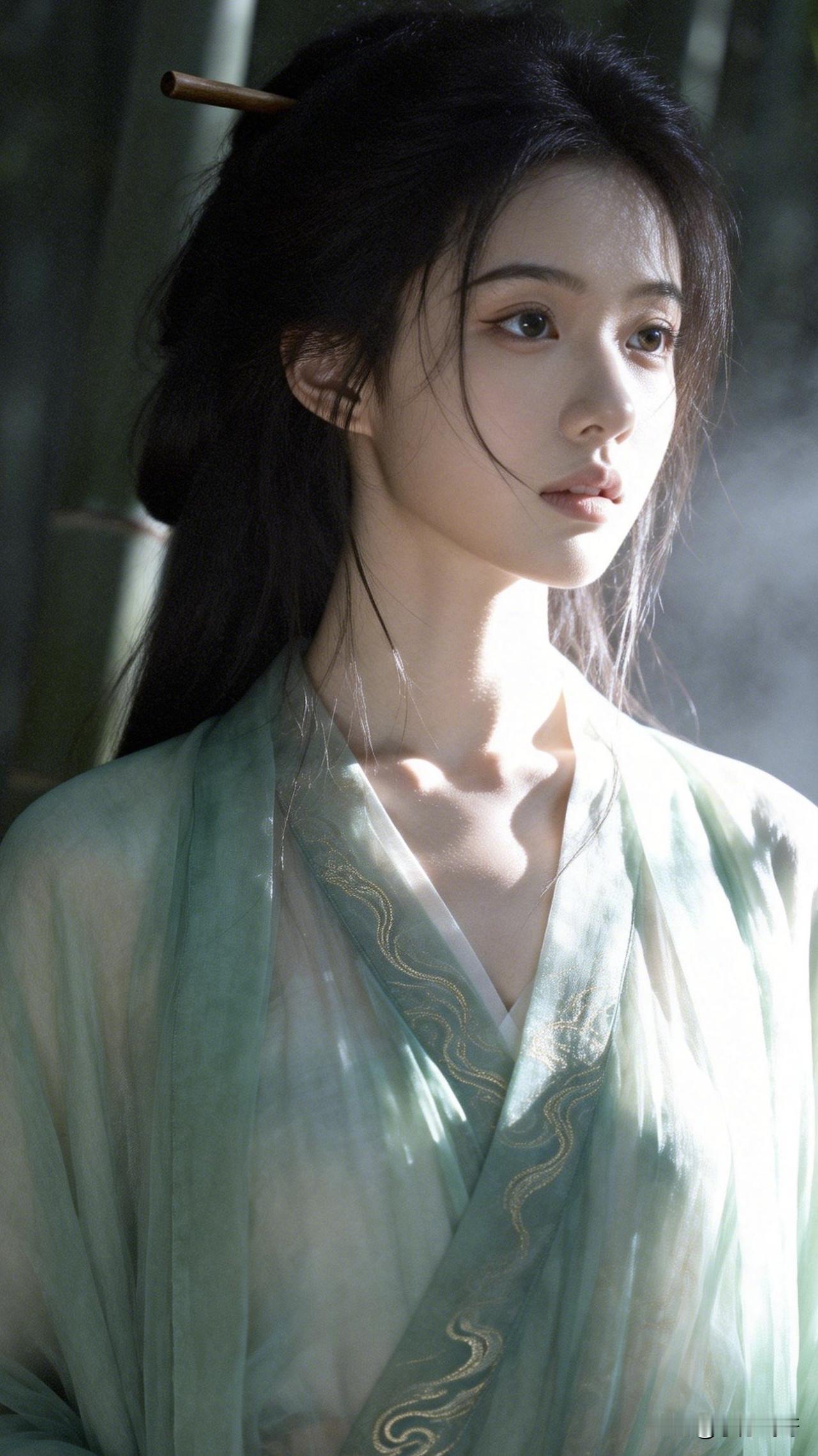 ：此情此景，我又想吟诗一首[吐舌头眯眼睛笑]“青衣拂袖子竹林，淡淡忧愁无处停；不知芳心何时