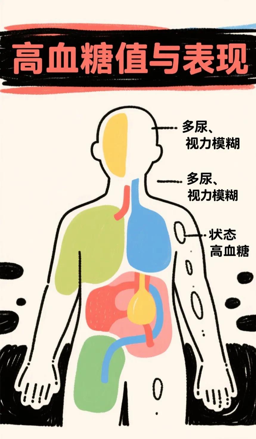 高血糖和低血糖1.高血糖（血糖过高）高血糖通常指空腹血糖≥7.0mmo