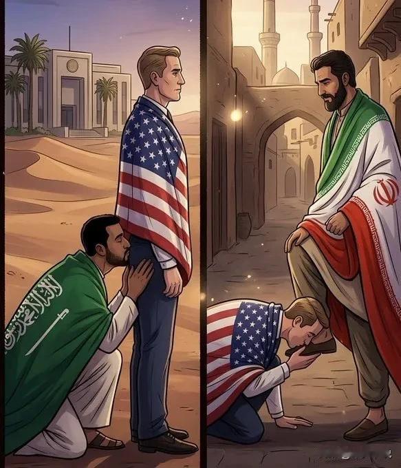 伊朗漫画讽刺沙特，这沙特估计忍不了伊朗做了一张讽刺沙特的漫画，而这张漫画也恰恰