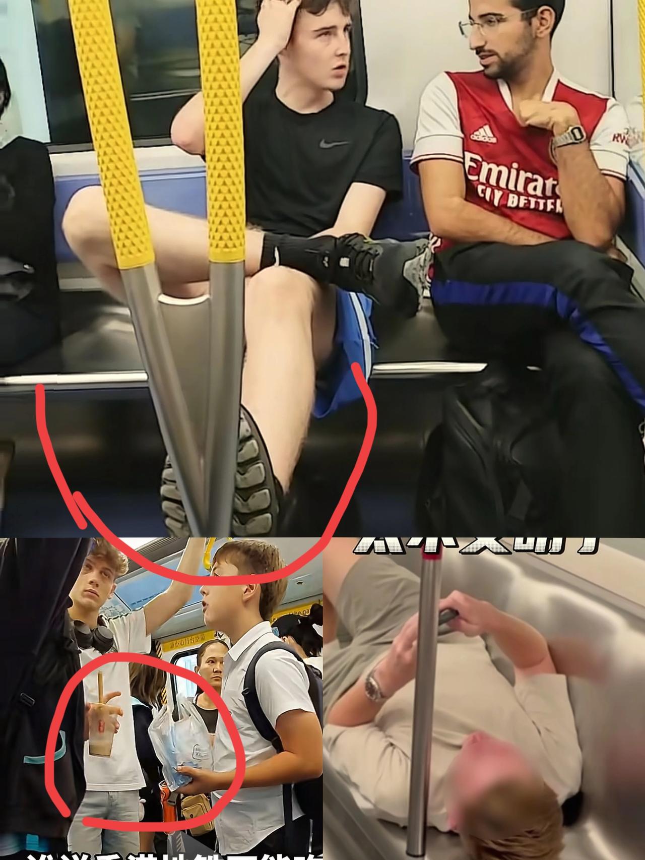 这要是国人是不是会被骂？不是说香港地铁管的很严吗？这咋没人出声了呢？我还