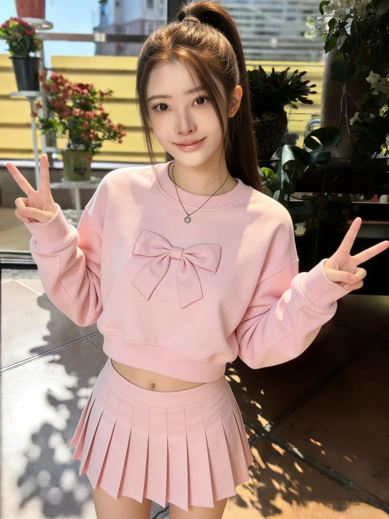 庭前花影伴芳姿，不语含颦意自迟。莫道人间无绝色，嫣然一笑胜西施。