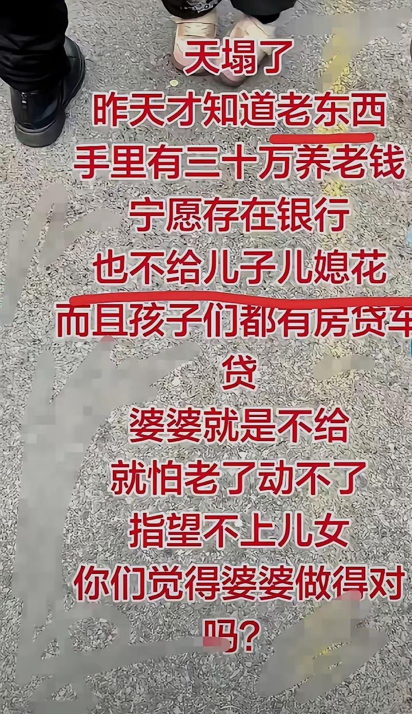 一句话就暴露出，老人家做的太对了，这副嘴脸，有钱捐给流浪狗，也不该给儿媳妇花。
