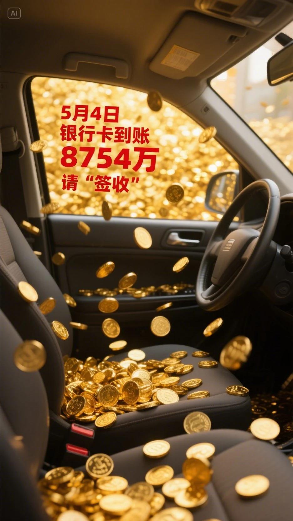 明天5月4日，8754万已汇至您的银行卡，点击“签收”开启惊喜，限时