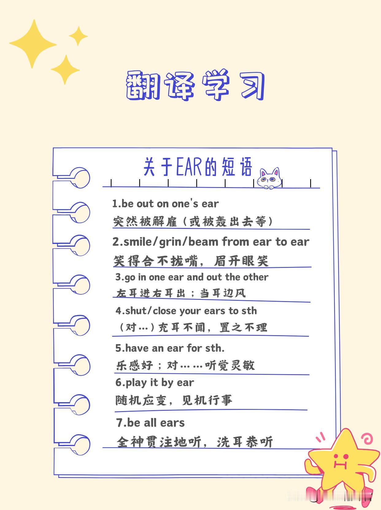 （第2918期）本期“常见+常用+常考”英语短语的主题是“耳朵”ear。同时还需