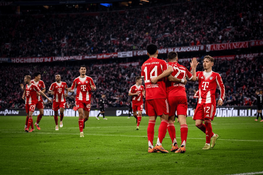 拜仁3-1圣保利全场数据: 射门18-10, 射正3-1, 中框3-0