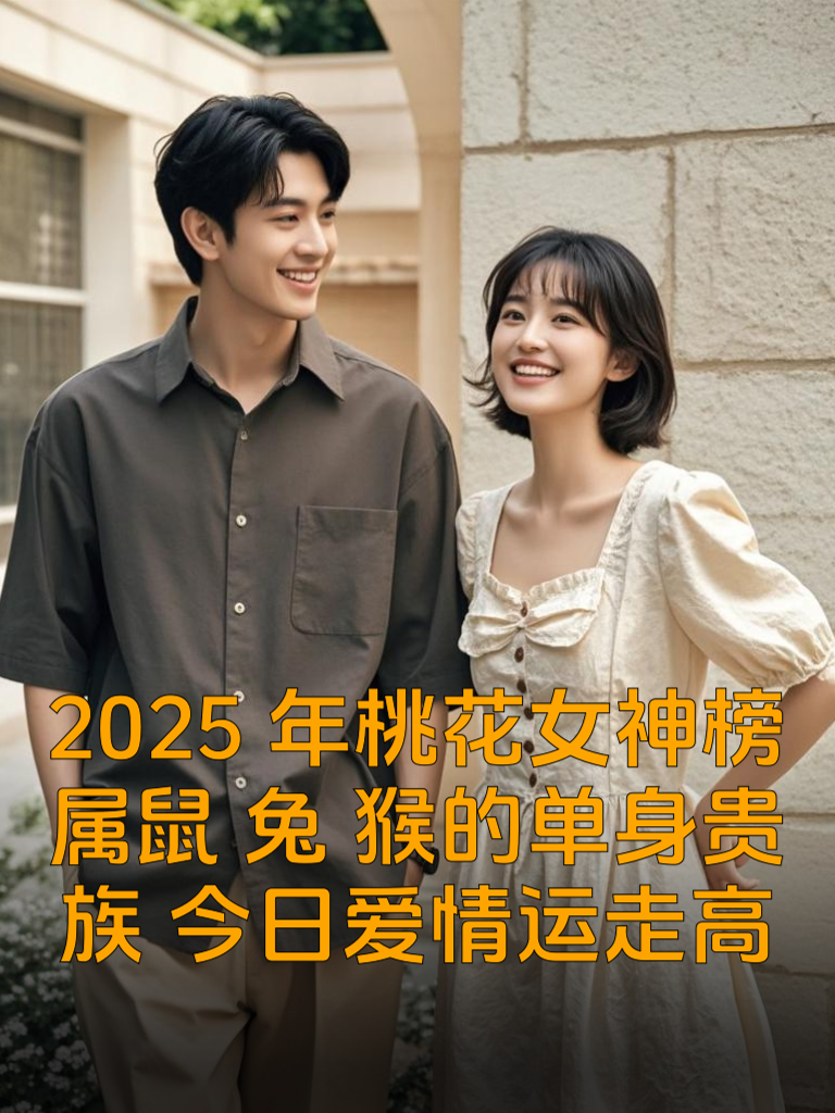 2025年桃花女神榜：属鼠、兔、猴的单身贵族，今日爱情运走高！