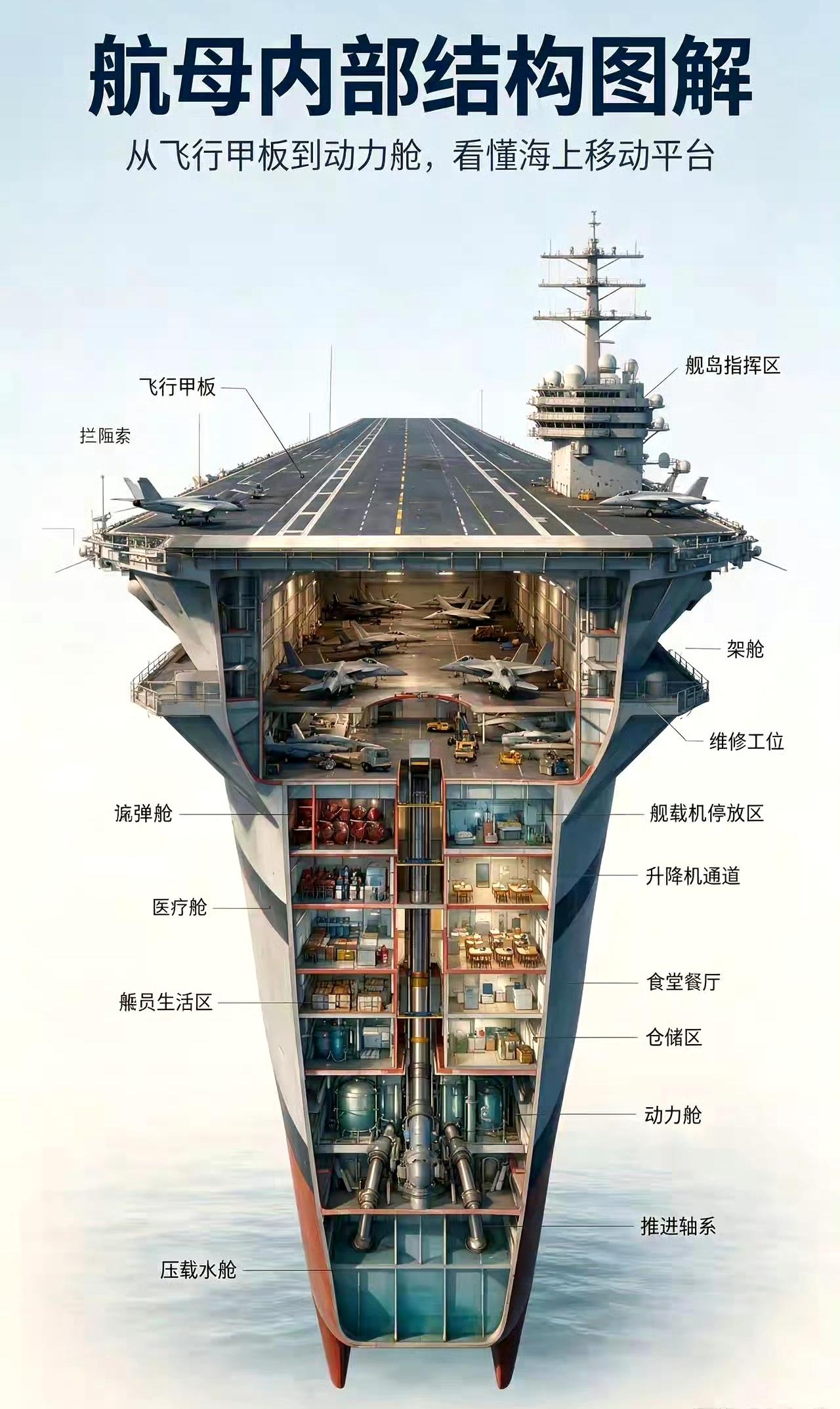 制造一艘航母有多难？看看结构就知道了。​​​