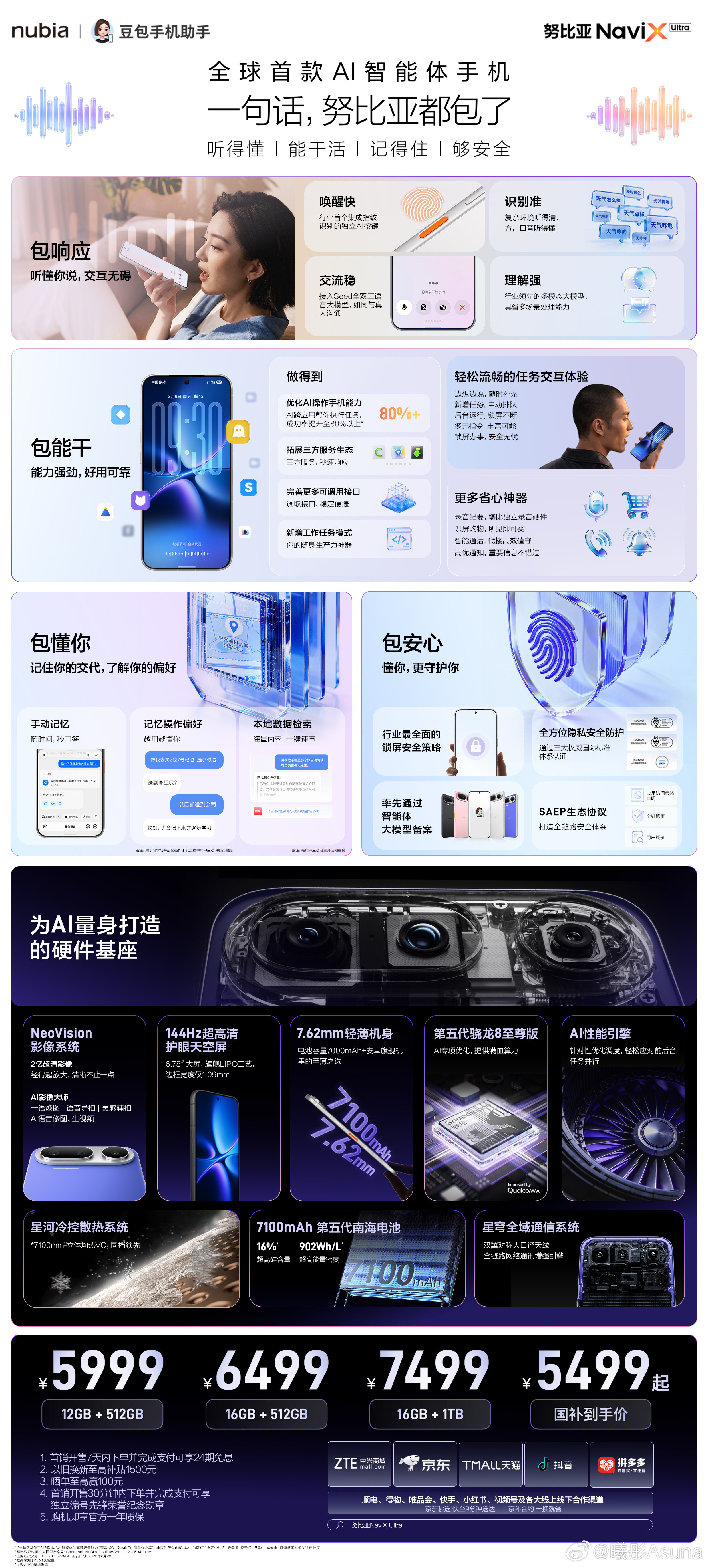 努比亚NaviXUltra全球首款AI智能体手机努比亚NaviXUltr