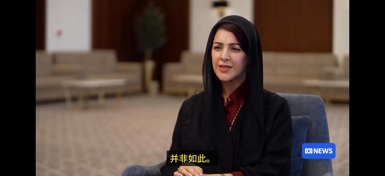 阿联酋国际合作部长雷姆·哈希米在接受澳大利亚广播公司记者采访时被问到：“这场战争