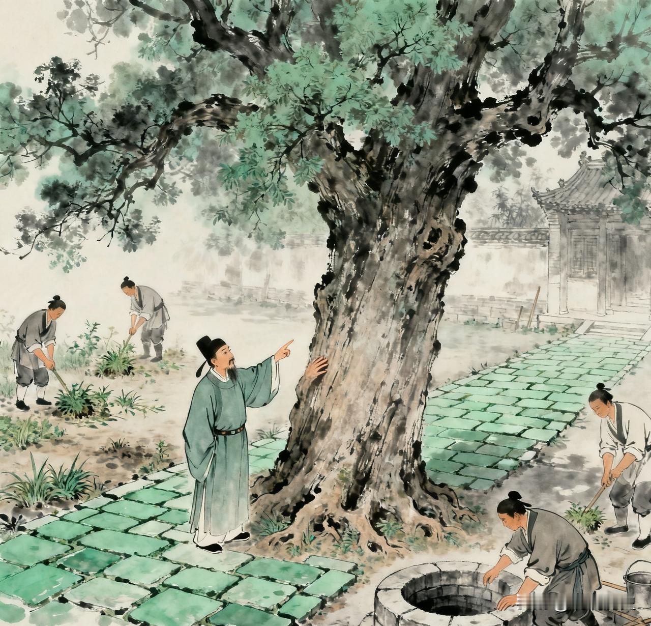 古时候，京城有一个大官，买了一个新宅子。这个宅子的院子很大，里面有很多参天古树，